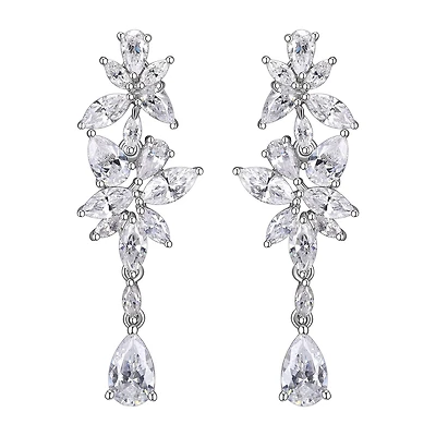DiamonArt® Cubic Zirconia Sterling Silver Drop Earrings