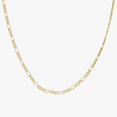 Made Italy Womens 14K Gold Over Silver 18 Inch Figaro Chain Necklace