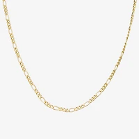 Made Italy Womens 14K Gold Over Silver 18 Inch Figaro Chain Necklace