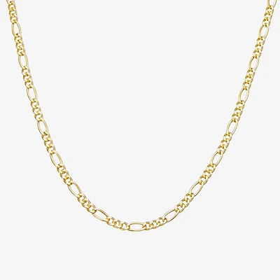 Made Italy Womens 14K Gold Over Silver 18 Inch Figaro Chain Necklace