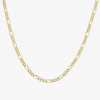 Made Italy Womens 14K Gold Over Silver 18 Inch Figaro Chain Necklace