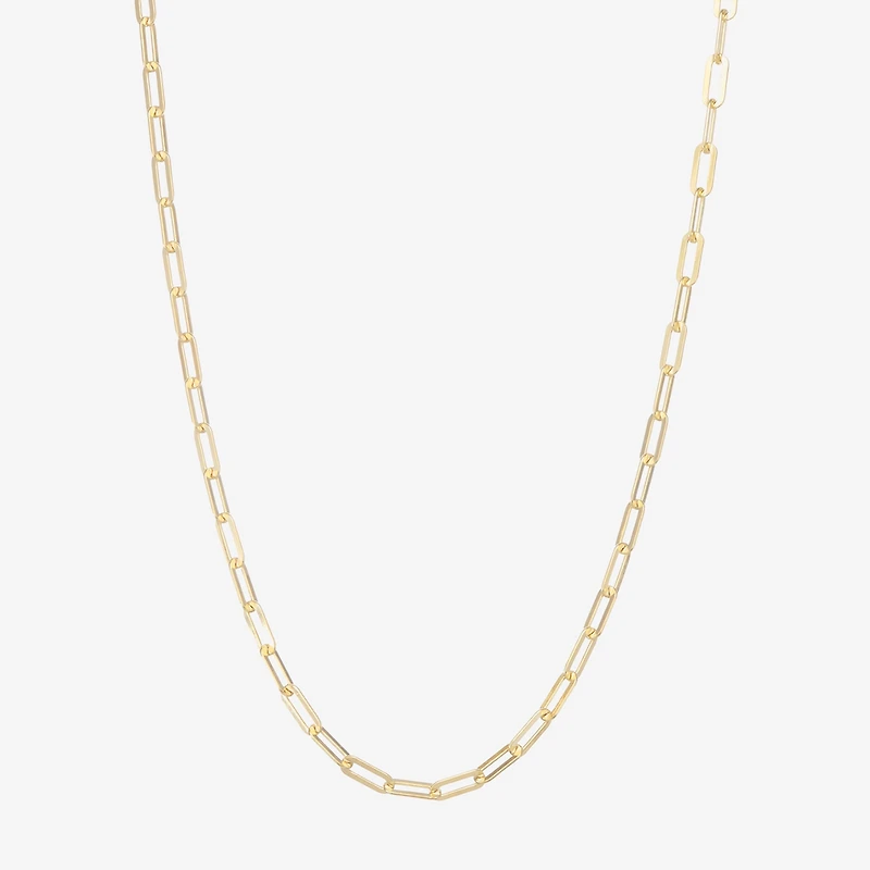 Made Italy Womens 14K Gold Over Silver 18 Inch Link Necklace