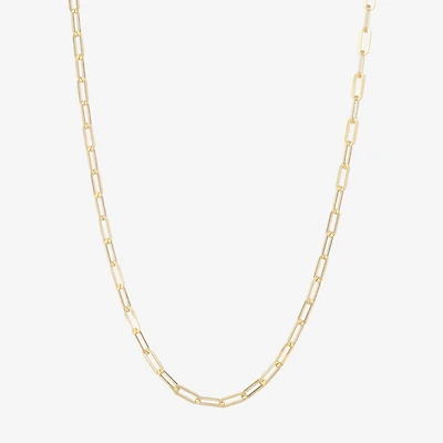 Made Italy Womens 14K Gold Over Silver 18 Inch Link Necklace