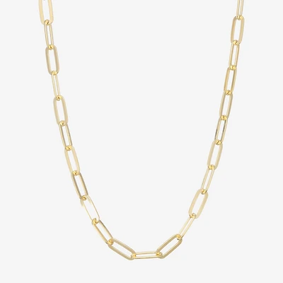 Made Italy Womens 14K Gold Over Silver 18 Inch Link Necklace