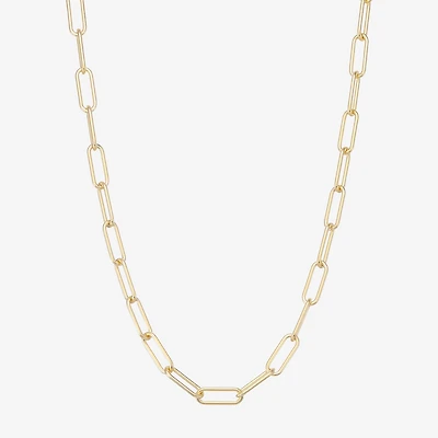 Made In Italy Womens 14K Gold Over Silver 18 Inch Link Necklace