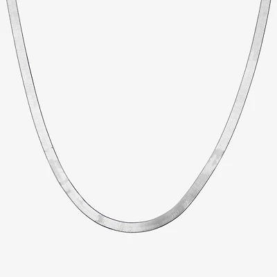 Made Italy Sterling Silver 18 - 24 Inch Solid Herringbone Chain Necklace