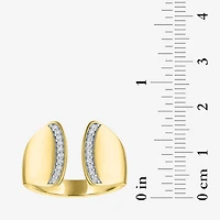 Diamond Addiction Bold Open Edge Womens 1/10 CT. T.W. Natural White Diamond 14K Gold Over Silver Band