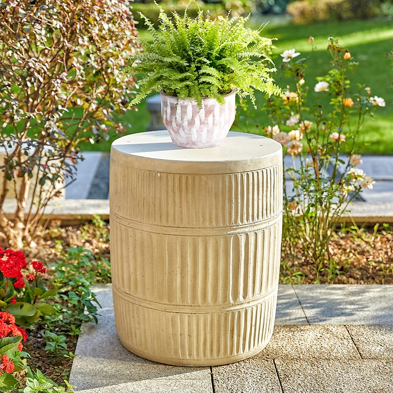 Glitzhome 18in Mgo Textured Planter Stands