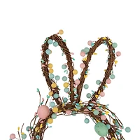Glitzhome Nordic Frost 24.5" Easter Bunny Shaped Wreath