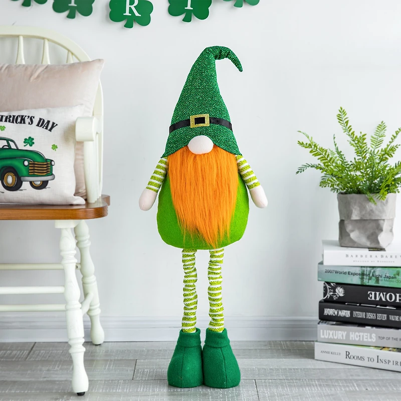 Glitzhome 40" St. Patrick's Standing Decor Gnomes