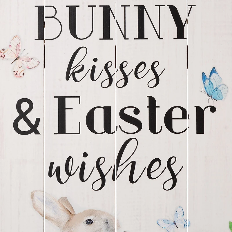 Glitzhome 18" Easter Wooden Bunny Wall Sign