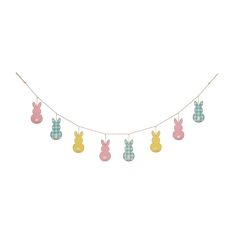 Glitzhome 6' Easter Metal Bunny Garland