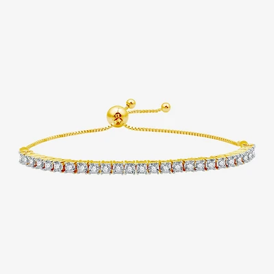 Womens 1/2 CT. T.W. Natural White Diamond Sterling Silver Bolo Bracelet