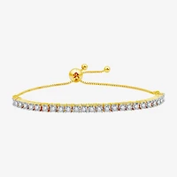 Womens 1/2 CT. T.W. Natural White Diamond Sterling Silver Bolo Bracelet