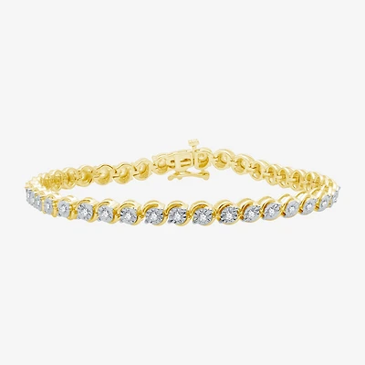 1 CT. T.W. Genuine White Diamond 7.5 Inch Tennis Bracelet Sterling Silver or 14K Gold Over