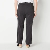 Liz Claiborne Womens Straight Mid Rise Pull-On Pant