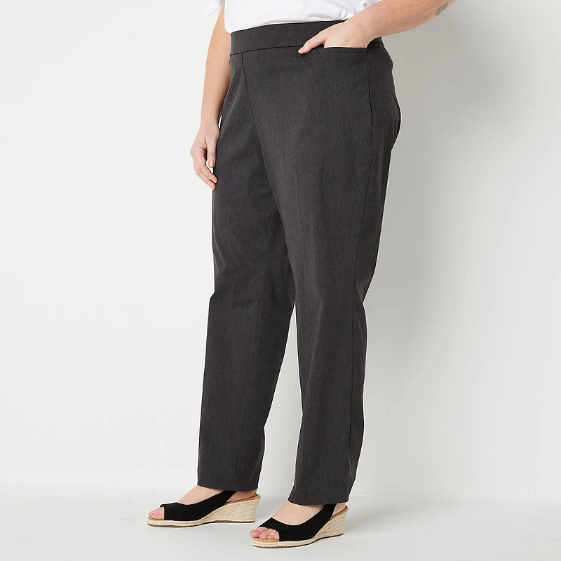 Liz Claiborne Womens Straight Mid Rise Pull-On Pant