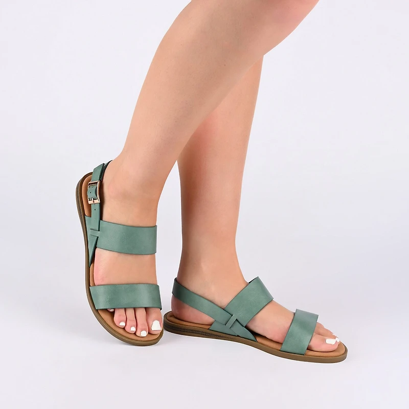 Journee Collection Womens Lavine Slingback Strap Flat Sandals