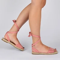 Journee Collection Womens Emelie Ankle Strap Flat Sandals