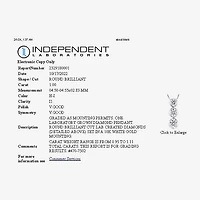 Linear 3-Stone (H-I / I1) Womens 1 CT. T.W. Lab Grown White Diamond 10K Gold Round 18 Inch Pendant Necklace