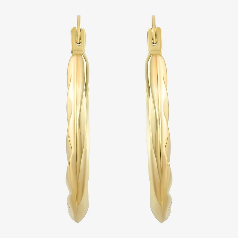 Womens 10K Gold 20mm Round Hoop Earrings