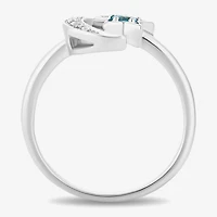 Womens Diamond Accent Genuine Blue Topaz Sterling Silver Aladdin Princess Jasmine Cocktail Ring