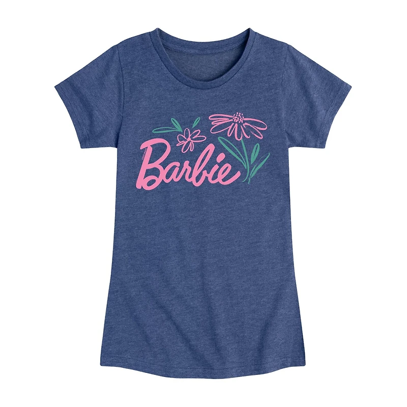 Big Kid Girls Round Neck Short Sleeve Classic Fit Barbie Graphic T-Shirt