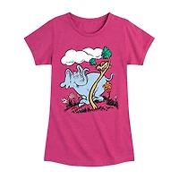 Big Kid Girls Round Neck Short Sleeve Classic Fit Dr. Seuss Graphic T-Shirt