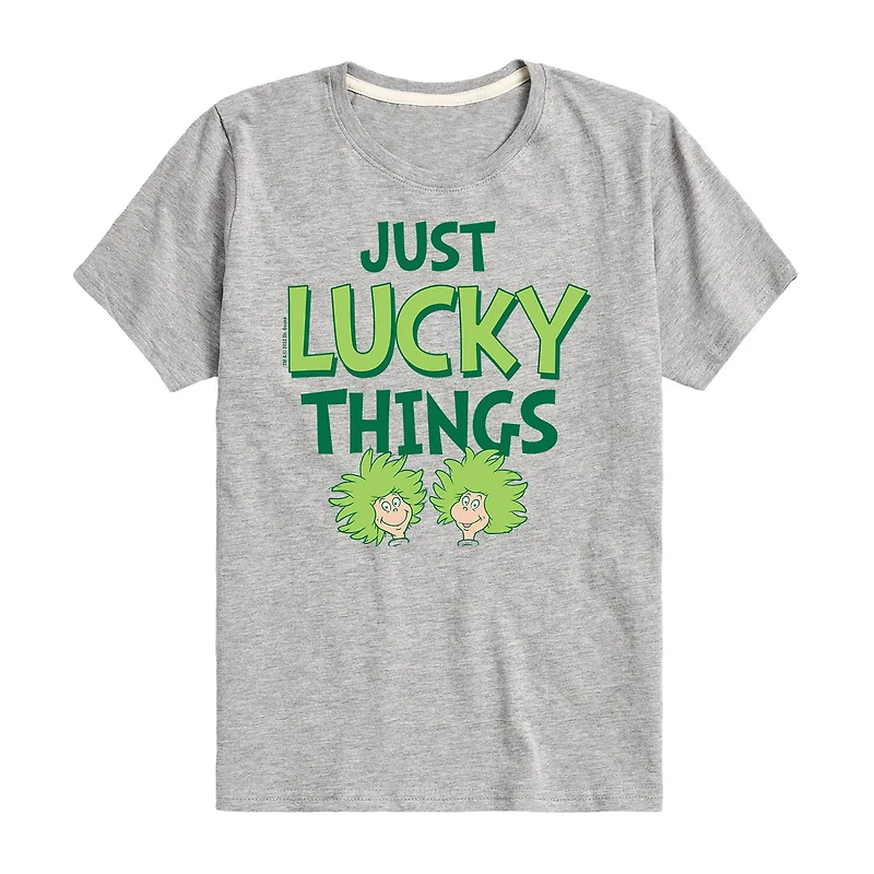 Big Kid Girls Crew Neck Short Sleeve Classic Fit Dr. Seuss Graphic T-Shirt