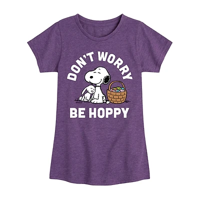 Big Kid Girls Crew Neck Short Sleeve Classic Fit Peanuts Graphic T-Shirt