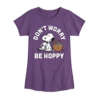 Big Kid Girls Crew Neck Short Sleeve Classic Fit Peanuts Graphic T-Shirt