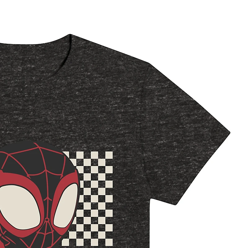Disney Collection Little & Big Kid Boys Crew Neck Short Sleeve Regular Fit Marvel Miles Graphic T-Shirt