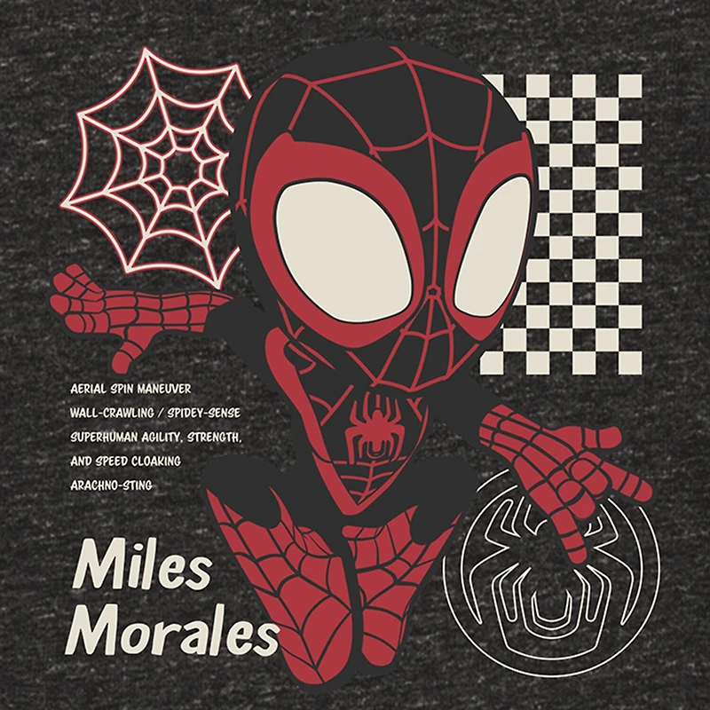 Disney Collection Little & Big Kid Boys Crew Neck Short Sleeve Regular Fit Marvel Miles Graphic T-Shirt