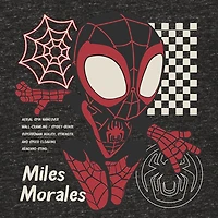 Disney Collection Little & Big Kid Boys Crew Neck Short Sleeve Regular Fit Marvel Miles Graphic T-Shirt