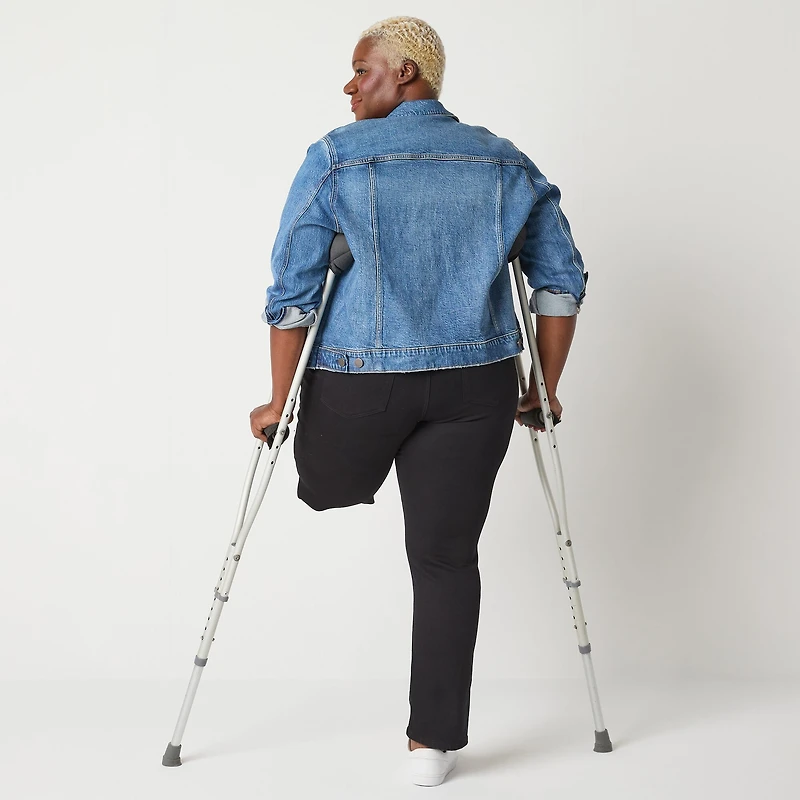 St. John's Bay Secretly Slender Womens Plus Mid Rise Adaptive Hidden Access Opening Straight Leg Jean