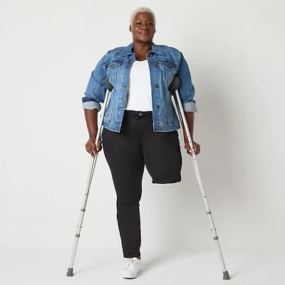 St. John's Bay Secretly Slender Womens Plus Mid Rise Adaptive Hidden Access Opening Straight Leg Jean