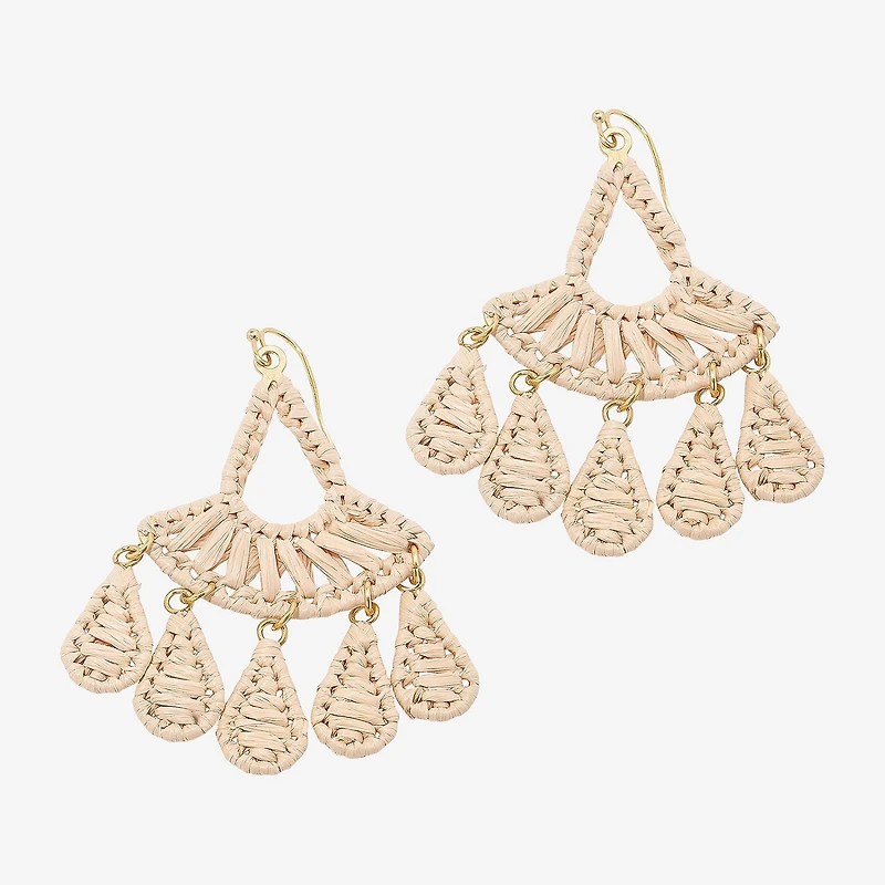 Bijoux Bar Raffia Womens Drop Earrings