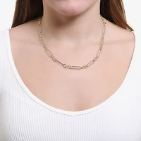 Silver Reflections Womens Pure Silver Over Brass 16 Inch Paperclip Chain Necklace