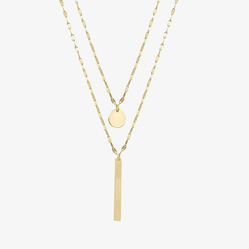Silver Reflections Womens 14K Gold Over Brass 30 Inch Pendant Necklace