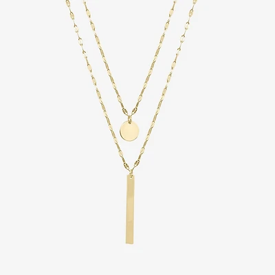 Silver Reflections Womens 14K Gold Over Brass 30 Inch Pendant Necklace