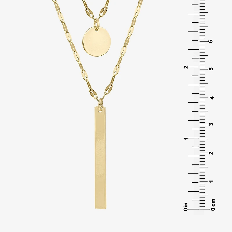 Silver Reflections Womens 14K Gold Over Brass 30 Inch Pendant Necklace