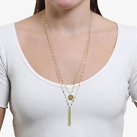 Silver Reflections Womens 14K Gold Over Brass 30 Inch Pendant Necklace