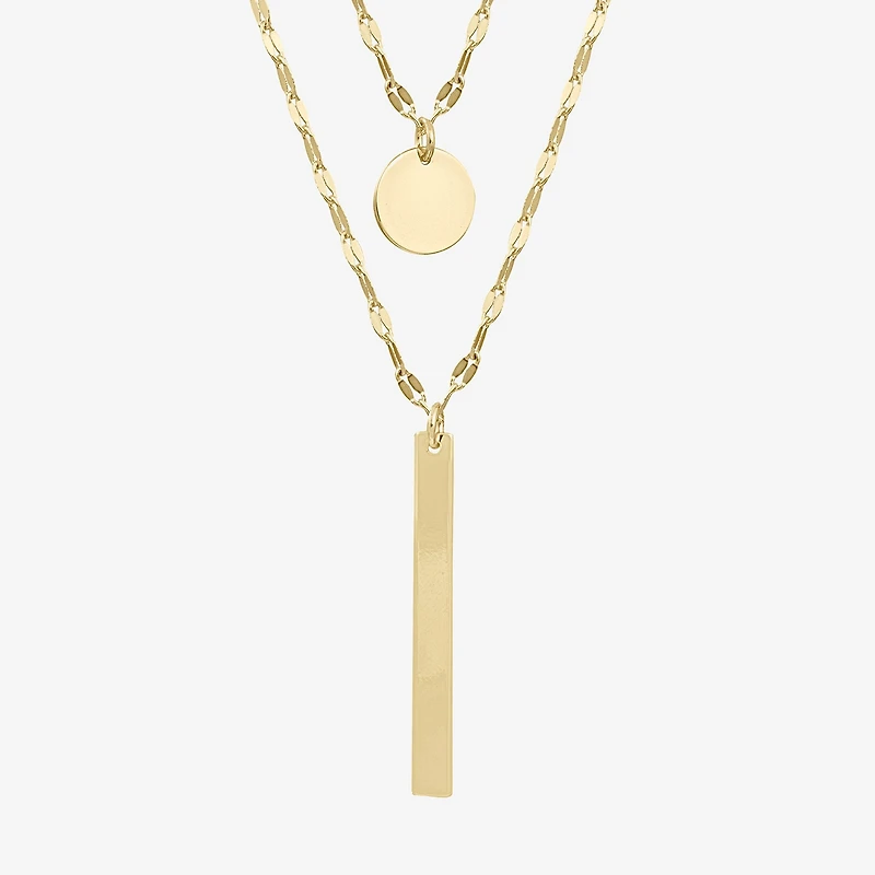 Silver Reflections Womens 14K Gold Over Brass 30 Inch Pendant Necklace