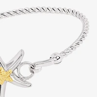 Silver Reflections Starfish Womens Pure Silver Over Brass Bangle Bracelet