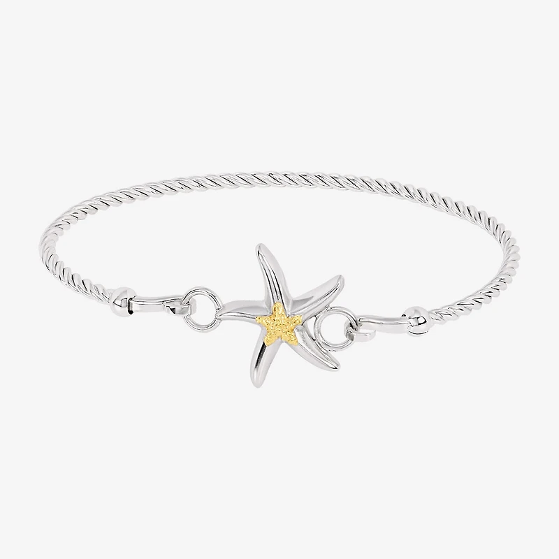 Silver Reflections Starfish Womens Pure Silver Over Brass Bangle Bracelet
