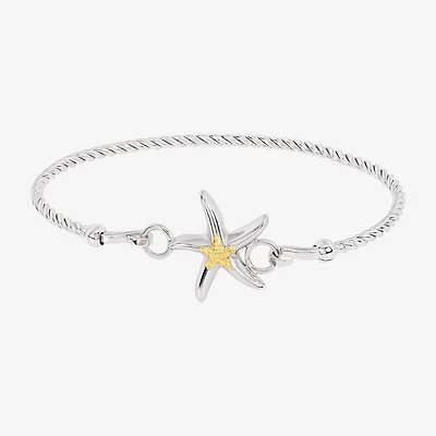 Silver Reflections Starfish Womens Pure Silver Over Brass Bangle Bracelet