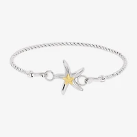 Silver Reflections Starfish Womens Pure Silver Over Brass Bangle Bracelet