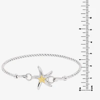 Silver Reflections Starfish Womens Pure Silver Over Brass Bangle Bracelet