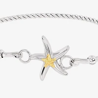 Silver Reflections Starfish Womens Pure Silver Over Brass Bangle Bracelet