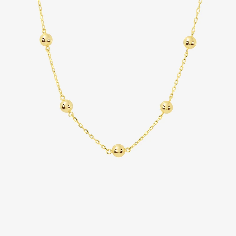 Silver Reflections Womens 14K Gold Over Brass 16 Inch Strand Necklace